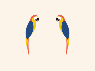 colorful parrot flat design vector illustration
