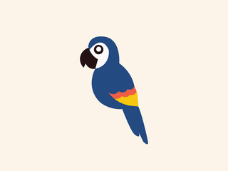 colorful parrot flat design vector illustration