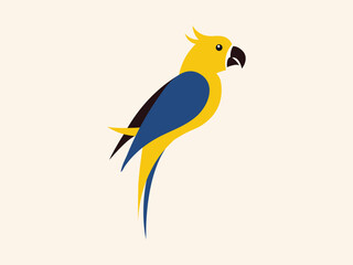 colorful parrot flat design vector illustration