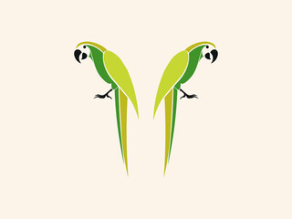 colorful parrot flat design vector illustration