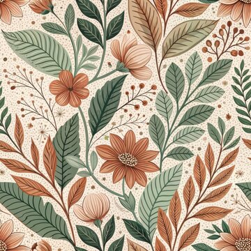 Herbstliches botanisches Muster, Autumn botanical pattern