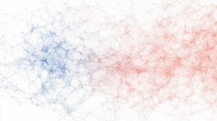 Abstract network connection, digital data flow, white background, technology concept