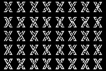 collection abstract letter x logo design. modern logotype x design with white color. vector illustration