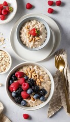 view oatmeal berries top bowl oatmeal food breakfast organic bowl porridge topview cereal fruit diet muesli blueberry healthy fresh oat vegetarian berry health morning delicious sweet natural meal