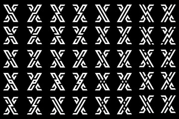 collection abstract letter x logo design. modern logotype x design with white color. vector illustration