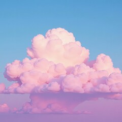 Soft pinkish-purple clouds in a clear blue sky, sky, calm