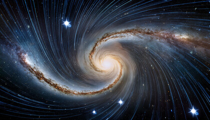 Naklejka premium a spiral galaxy with stars in the historical past