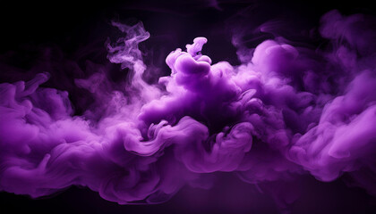 Obraz premium abstract purple smoke on black heritage purple color clouds generative ai