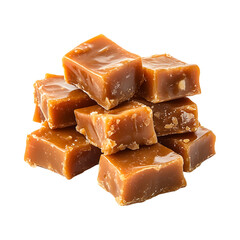 Caramel Toffee Bits Isolated on Transparent Background