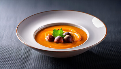 soup made with carrots and chestnuts