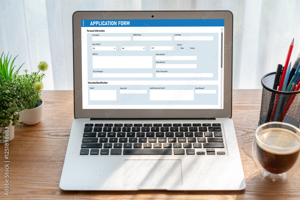 Aufkleber online application form for modish registration on the internet website