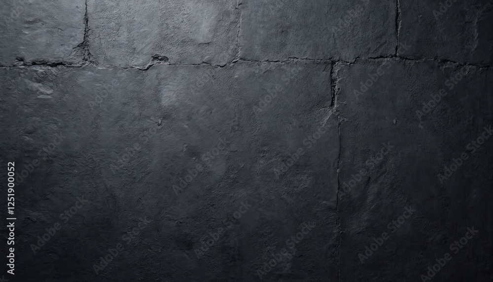 Aufkleber Dark stone background featuring concrete wall surface with copy space. Aged, weathered rock texture with rough structure. Black granite material with cracks, borders for header design, banner