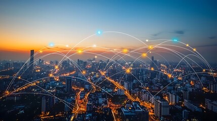 Futuristic global network technology, showcasing advanced connectivity and digital transformation on a global scale