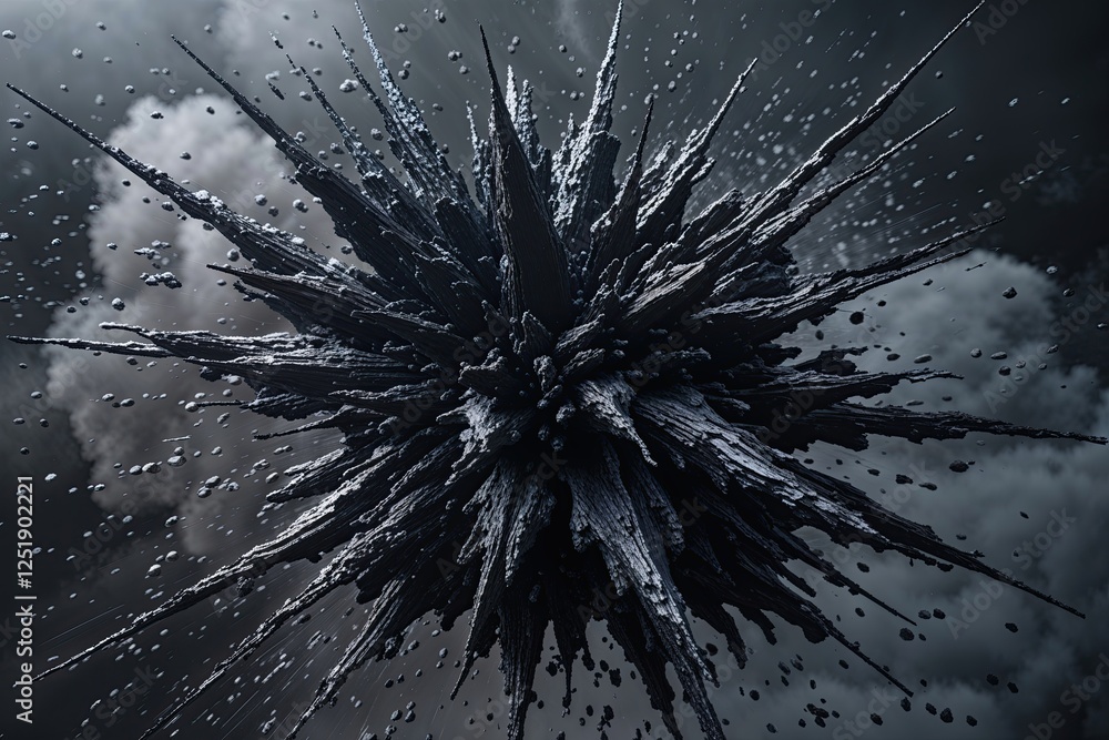 Poster obsidian spray burst abstract texture dark particle explosion background