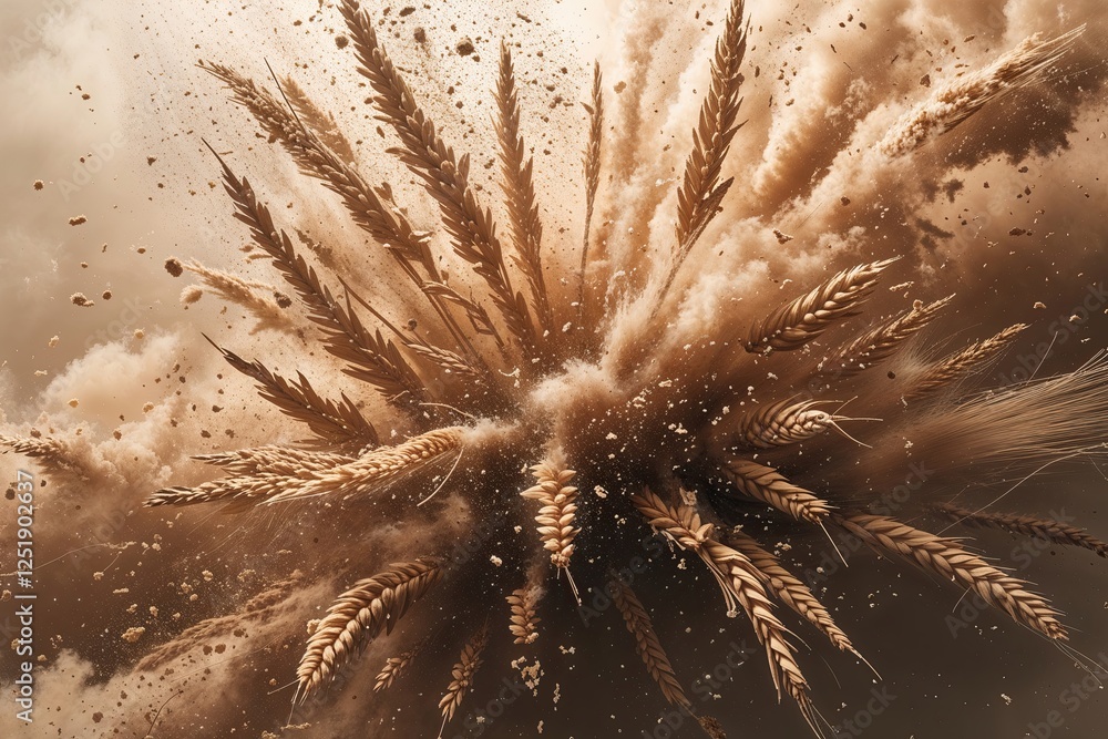 Poster abstract shadowy grain explosion texture with dust particles