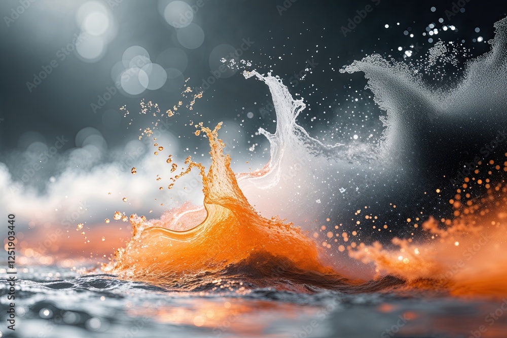Poster ethereal soft blur background with vibrant dynamic banner design in orange white and black color gra