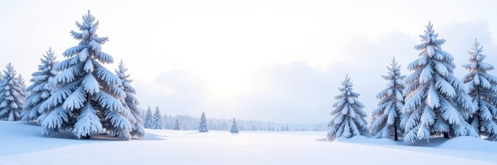 Snow-covered trees against a bright white sky, fine grain texture, snowy landscape, tree branches
