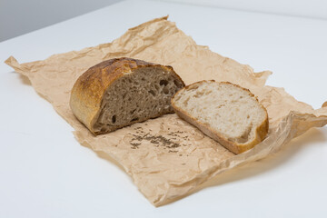 Homemade caraway bread on the table