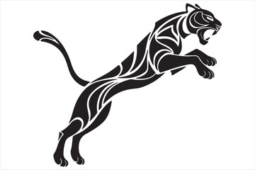 Obraz premium Black and white illustration tiger