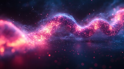Obraz premium Futuristic representation of molecular evolution with neon fractal shapes