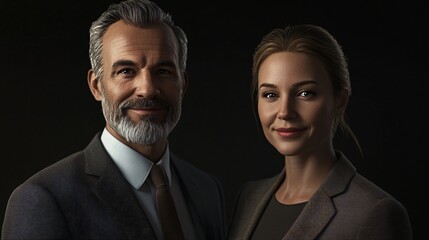 Professional Business Portrait: Smiling Businesspeople