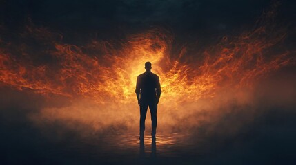 Fototapeta premium artistic visualization of mental power, consciousness, and deep thinking, highlighting psychological growth and human potential