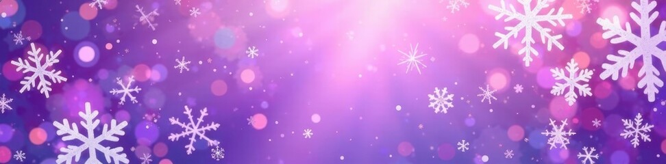 Intricate white snowflakes overlaying a soft, gradient purple background , art, snowflake