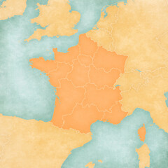 Fototapeta premium Map of France - French regions