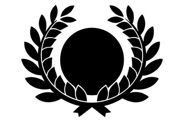 Obraz premium Set black silhouette circular laurel foliate, wheat and oak wreaths depicting an award, achievement, heraldry, nobility on white background