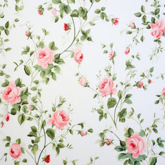 drobne różyczki na białym tle,