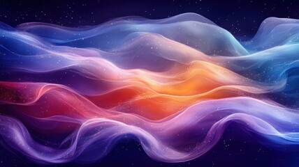 Fototapeta premium Abstract Colorful Waves Creating a Dreamy Ethereal Background