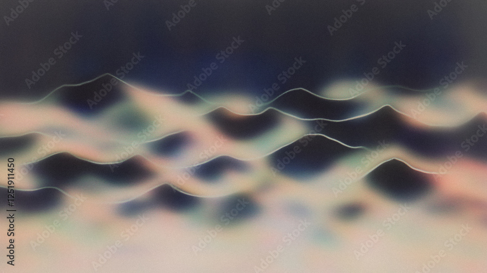 Poster abstract gradient waves in soft focus ambient background with pastel tones