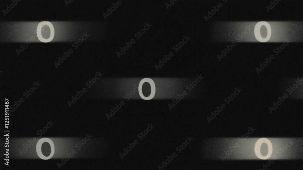Poster abstract zero pattern on dark background with blurred light effect