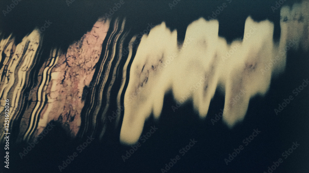 Poster abstract light reflection creating dynamic wave patterns on dark background