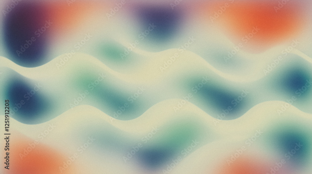 Poster abstract wave pattern with vibrant colors and soft gradient blurring