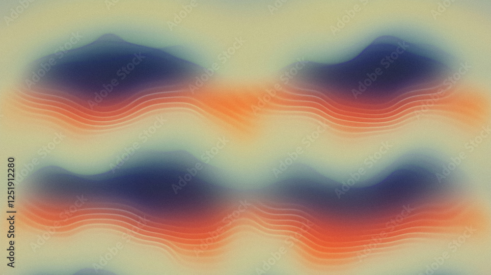 Poster futuristic abstract waves with gradient colors and soft blurred patterns
