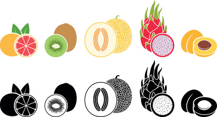 Fruit logo. Isolated fruit on white background