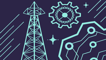 Telecom Infrastructure and Technology Integration Illustration