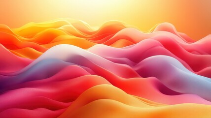 Obraz premium Abstract Waves in Warm Tones of Red, Pink, and Orange Gradients
