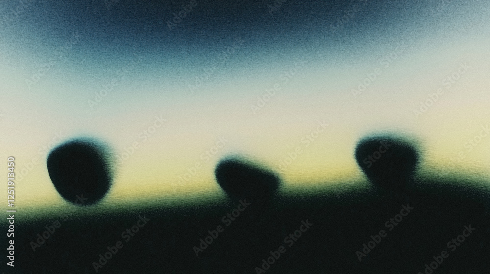 Poster abstract silhouette of three objects against a gradient background