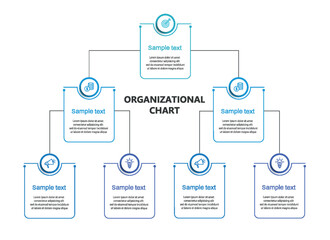 Corporate organizational chart. Business hierarchy infographic elements. Vector illustration	
