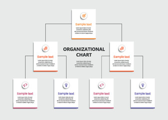 Corporate organizational chart. Business hierarchy infographic elements. Vector illustration	
