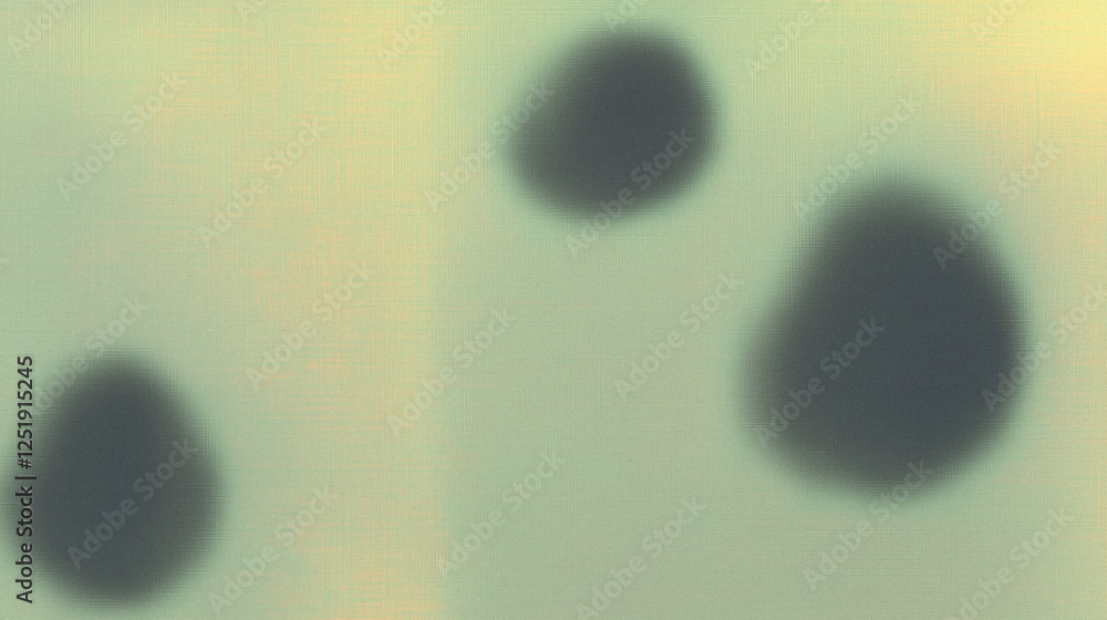 Poster blurred abstract shapes on soft green background with textured surface