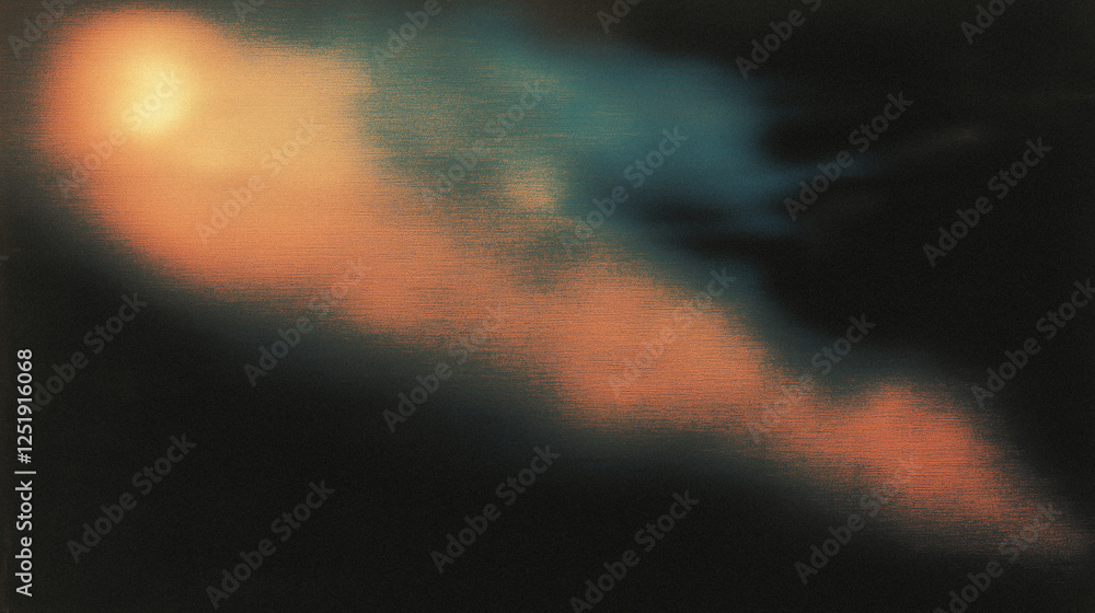 Poster Abstract colorful smoke on dark background with soft texture and gradient light effect