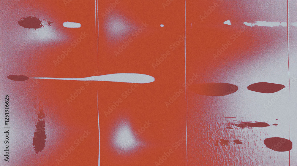 Poster abstract red and white pattern with bold, dynamic shapes and textures