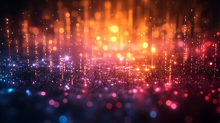 Dynamic representation of microscopic artificial intelligence circuits infused with electric color