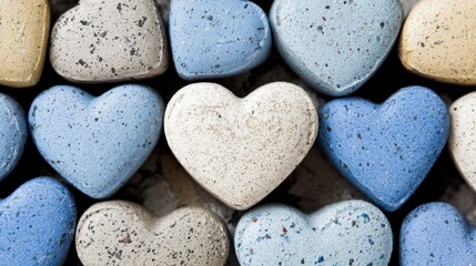 Obraz premium Colorful Heart Shaped Stones Arrangement