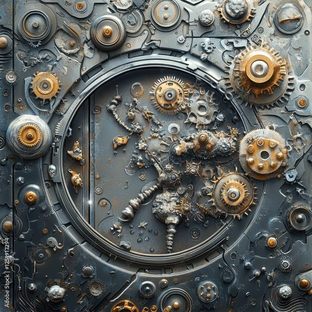 Aufkleber intricate gears cogs and mechanical parts create a complex design