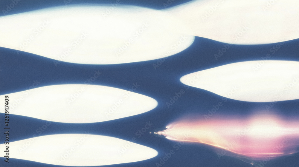 Poster abstract flowing shapes with soft pastel gradient and dynamic movement