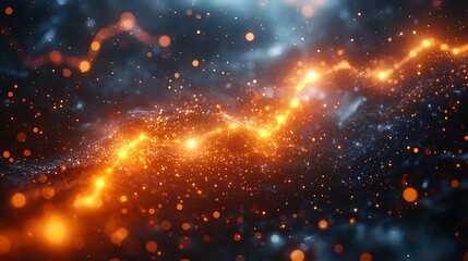 Fototapeta premium Science and technology merging in an intricate visual of glowing molecular pathways